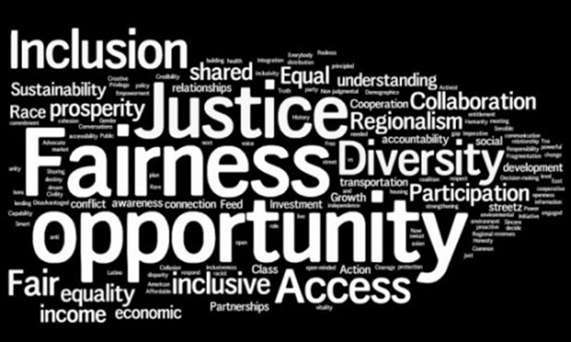 Social Justice Wordle highlight justice, fairness, and opportunity. By Rikki's Refuge on Flickr
