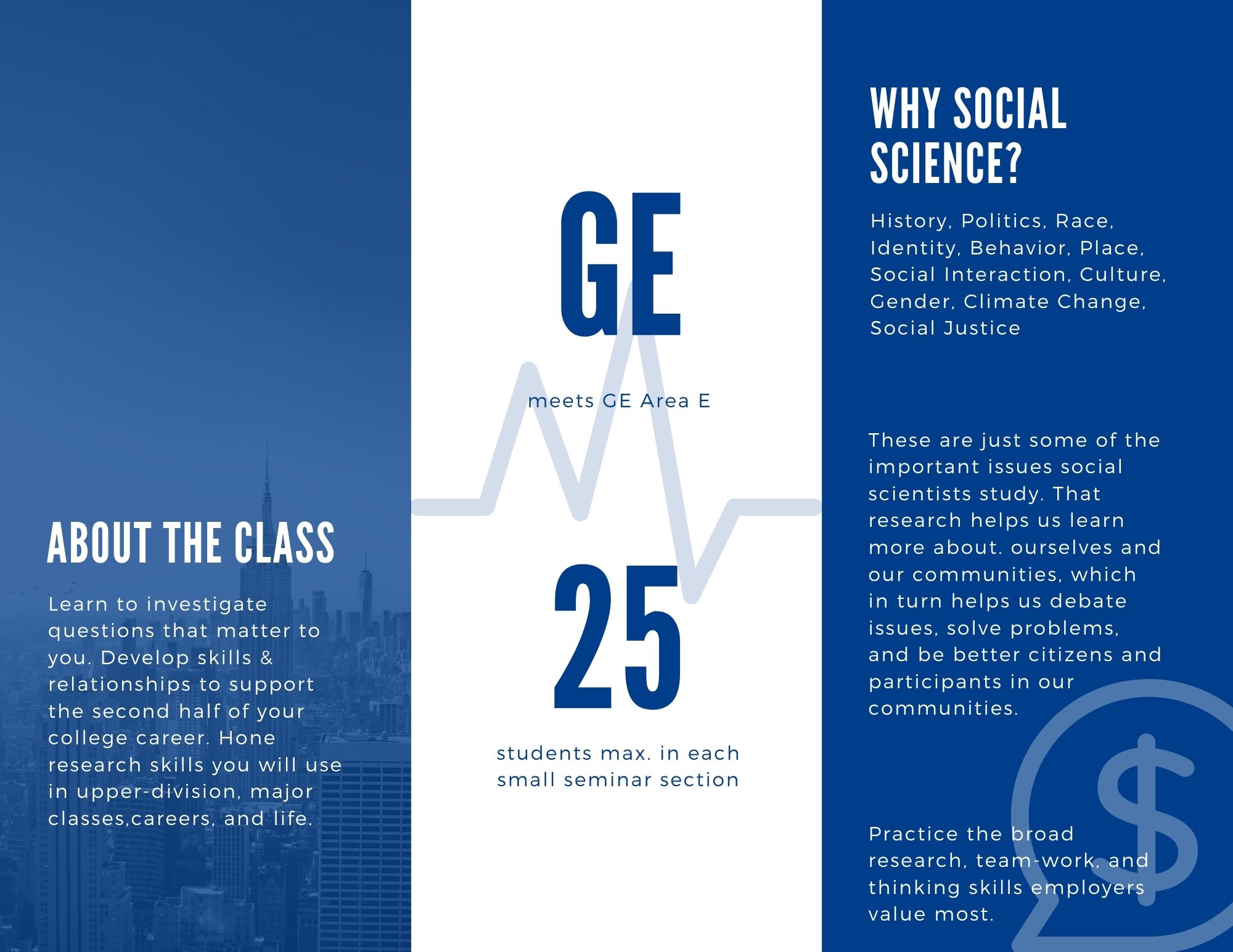 SSCI 299 Thinking Like a Social Scientist flyer