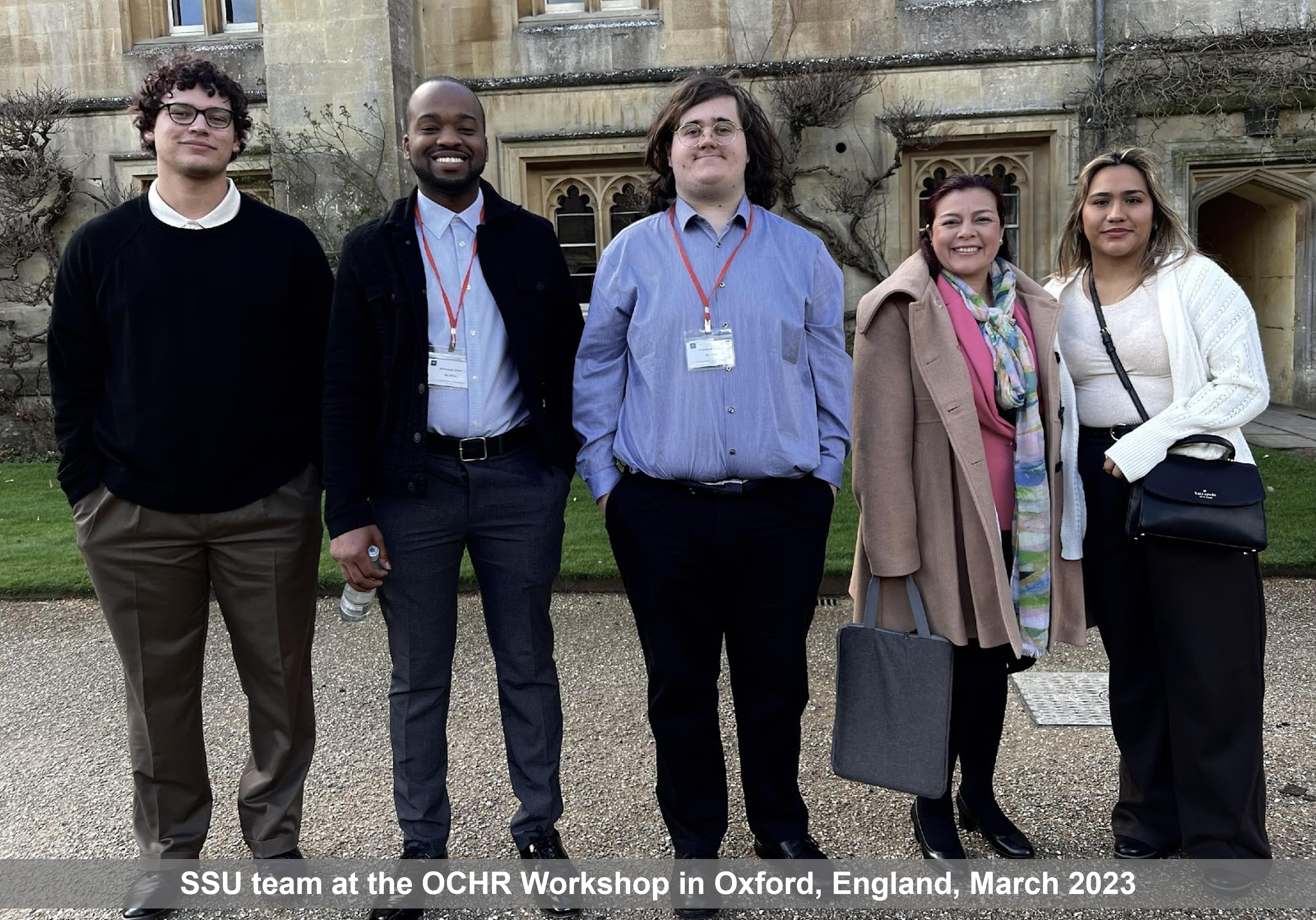 SSU students in Oxford, England while participating in the OCHR signature workshop